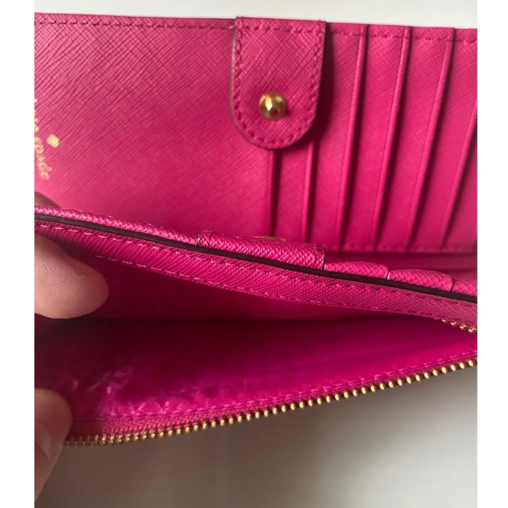 NWOT Kate Spade New York Slim Bifold Wallet - Electric Pink - Picture 4 of 6